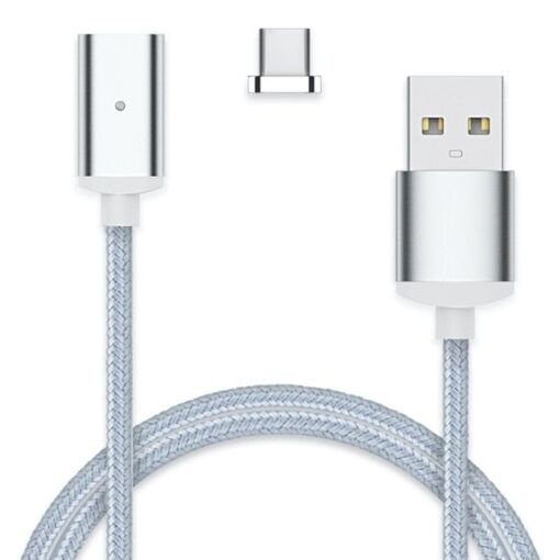 Cable USB magnético Kabiloo 1m trenzado de nylon gris