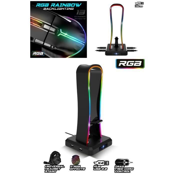 Soporte para Auriculares Universal Spirit Of Gamer con Iluminación RGB