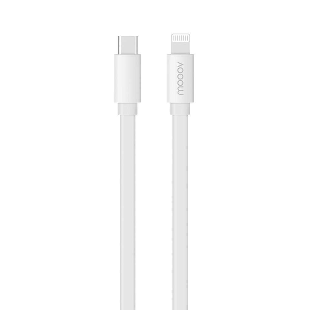 Mooov MFI / USB-C Flat Cable 1m - White