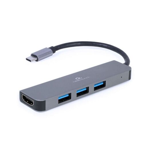 Gembird USB-C 2-in-1 Docking Station (USB 3.2 Gen 1 Type-C) - Grey