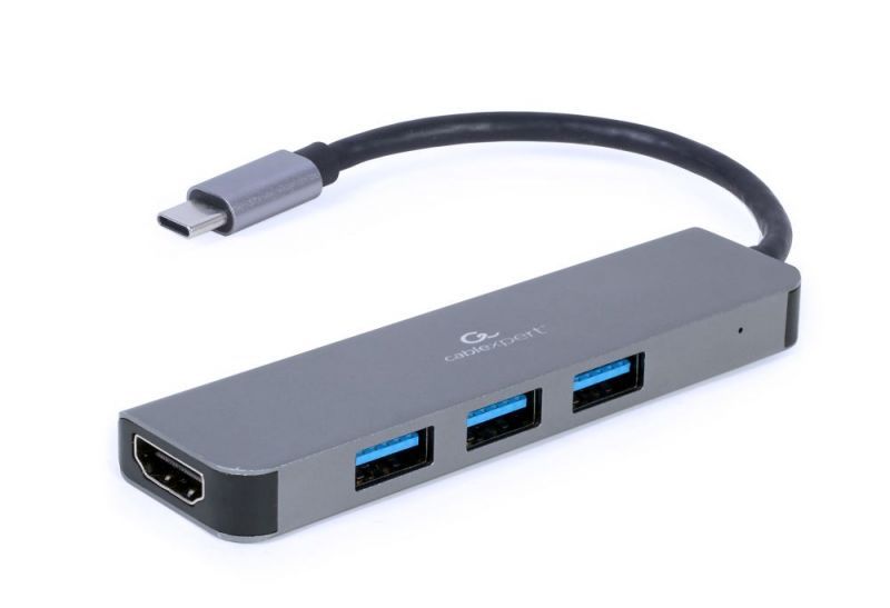 Gembird USB-C 2-in-1 Docking Station (USB 3.2 Gen 1 Type-C) - Grey