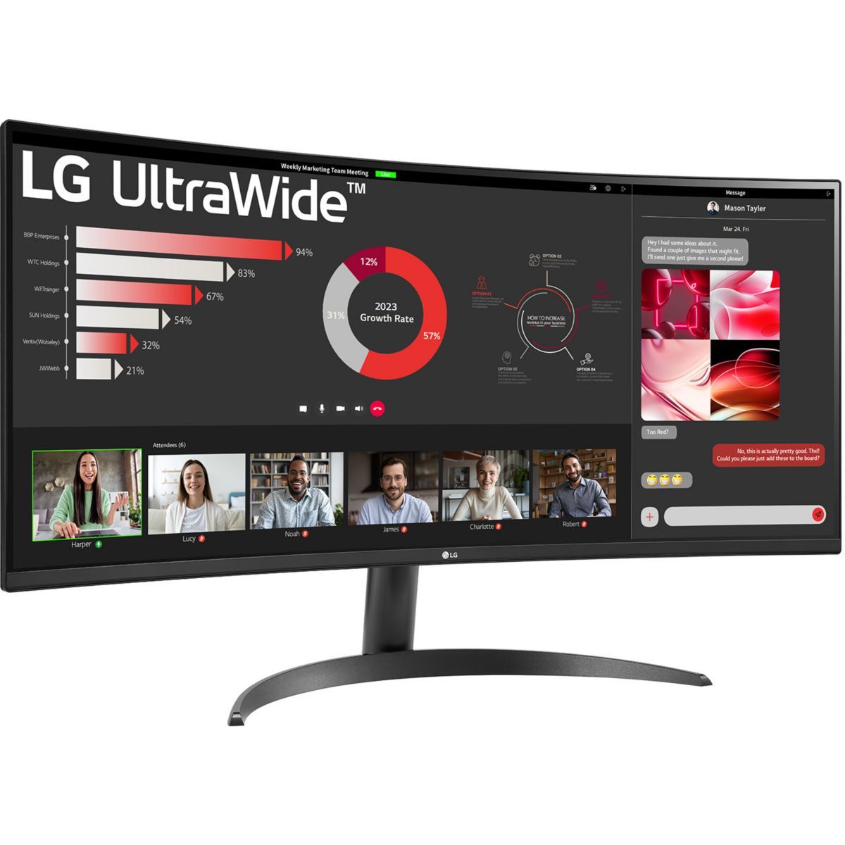 LG 34WR50QC-B 34-Inch Curved UWQHD Monitor (21:9)