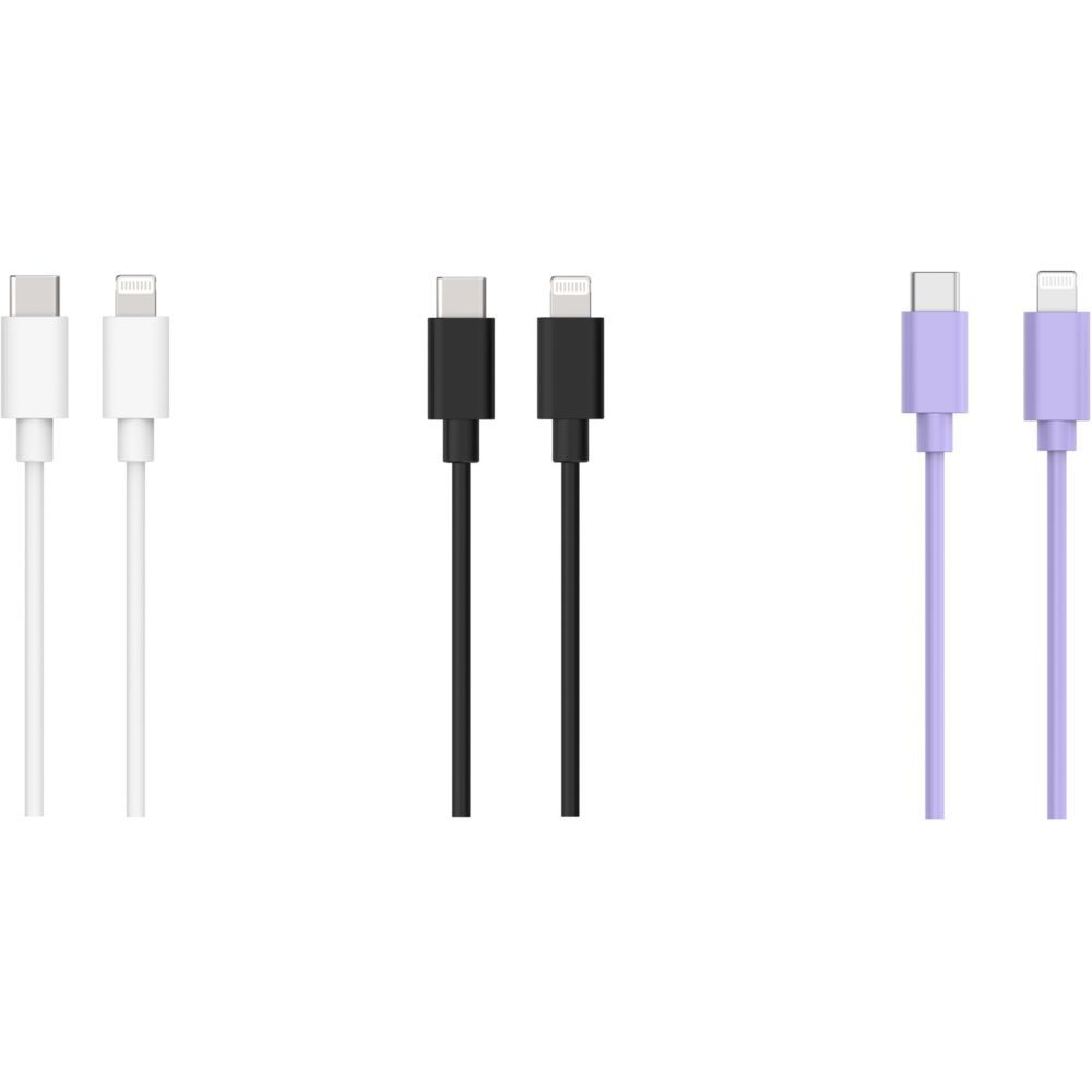 Pack de 3 cables Lightning Essentiel B (1m, Blanco)