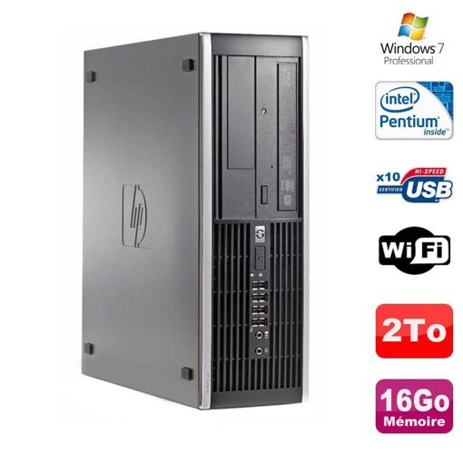 PC de escritorio HP Compaq 8300 Elite SFF - Procesador Intel Pentium G870, 3.1 GHz, 16 GB RAM, 2 TB HDD, Grabadora de DVD, Windows 7 Profesional