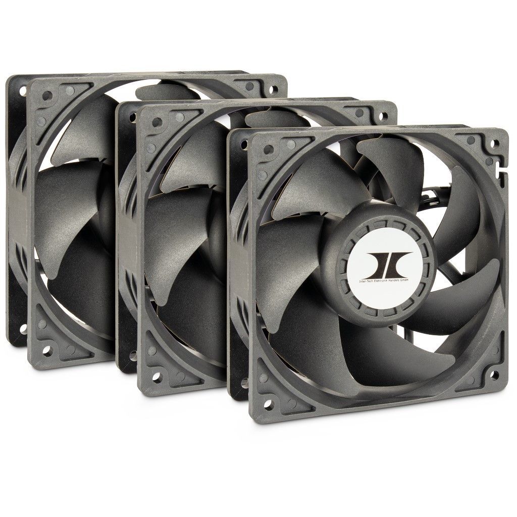 Inter-Tech 120x120x38 Fan Set (Black)