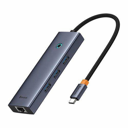 Baseus UltraJoy 6 Ports Chargeur USB Fil 3.2 Gen 1 (Type C) Gris