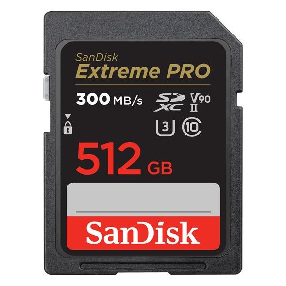 SanDisk Extreme PRO Flash Memory Card - 512GB - Video Class V90 / UHS-II U3 / Class 10