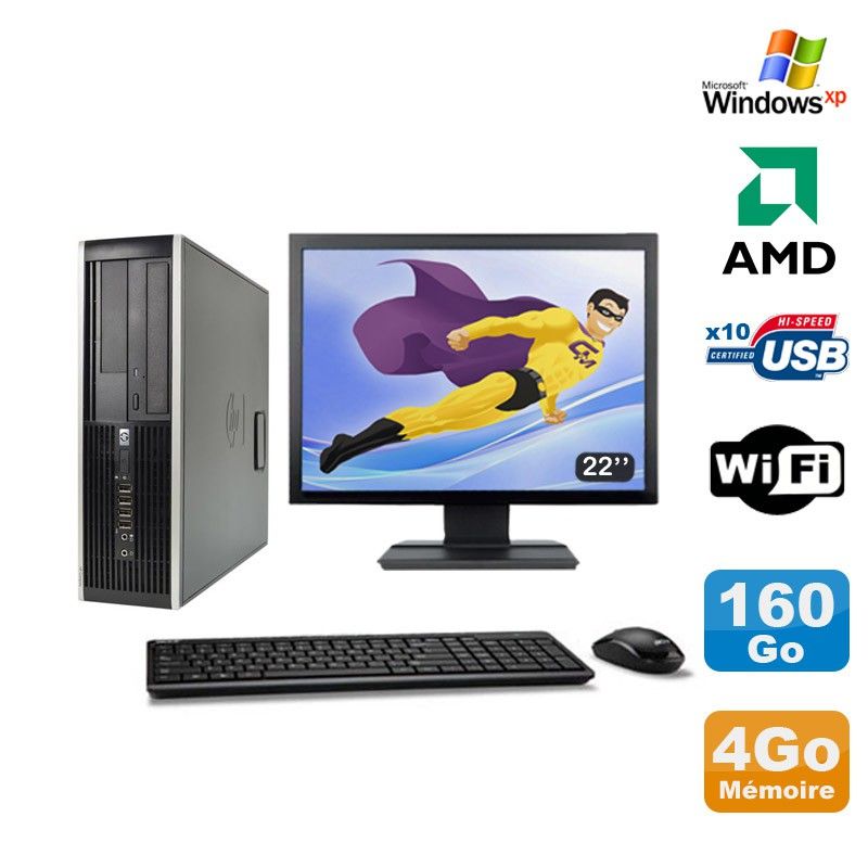 HP Compaq 6005 Pro SFF Desktop PC - AMD 3GHz, 4GB RAM, 160GB HDD, DVD Burner, WiFi, Windows XP