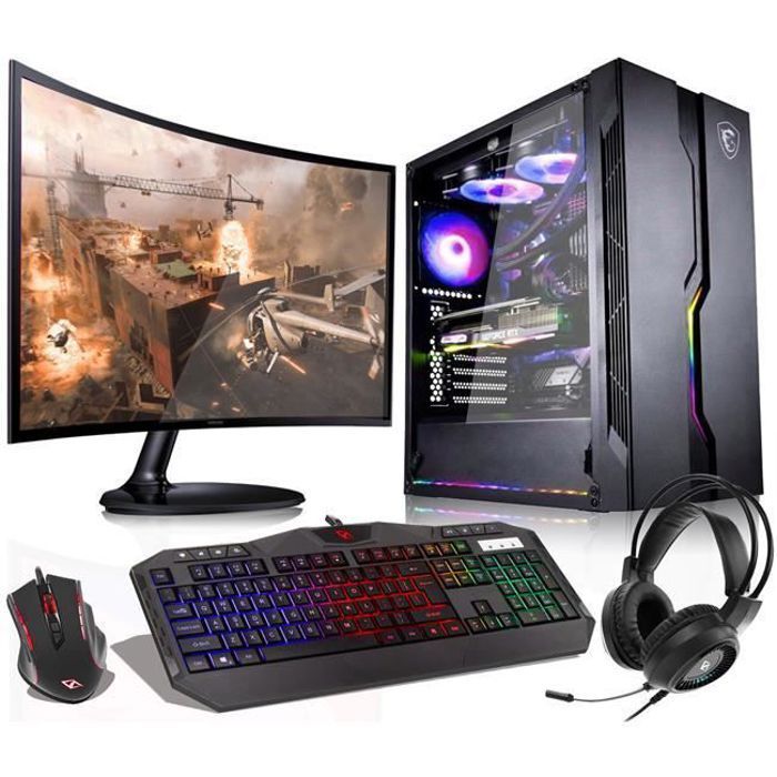Kit de juego VIST - Ryzen 5 3600, 32GB de RAM, RTX 3050, SSD de 1TB, pantalla LCD de 24', Windows 11 Pro