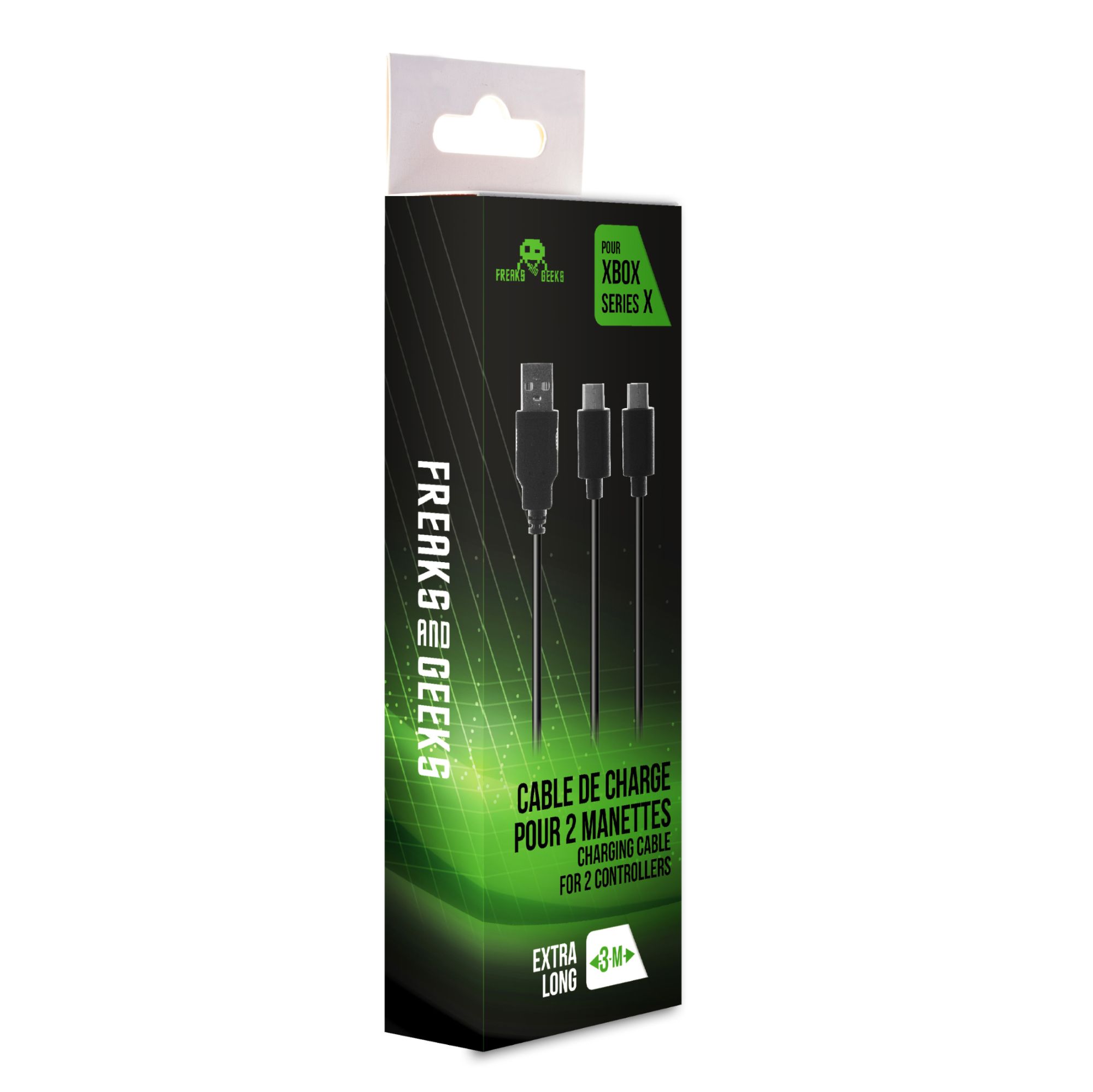 Freaks And Geeks 3m USB-C to USB-A Charging Cable for 2 Controllers