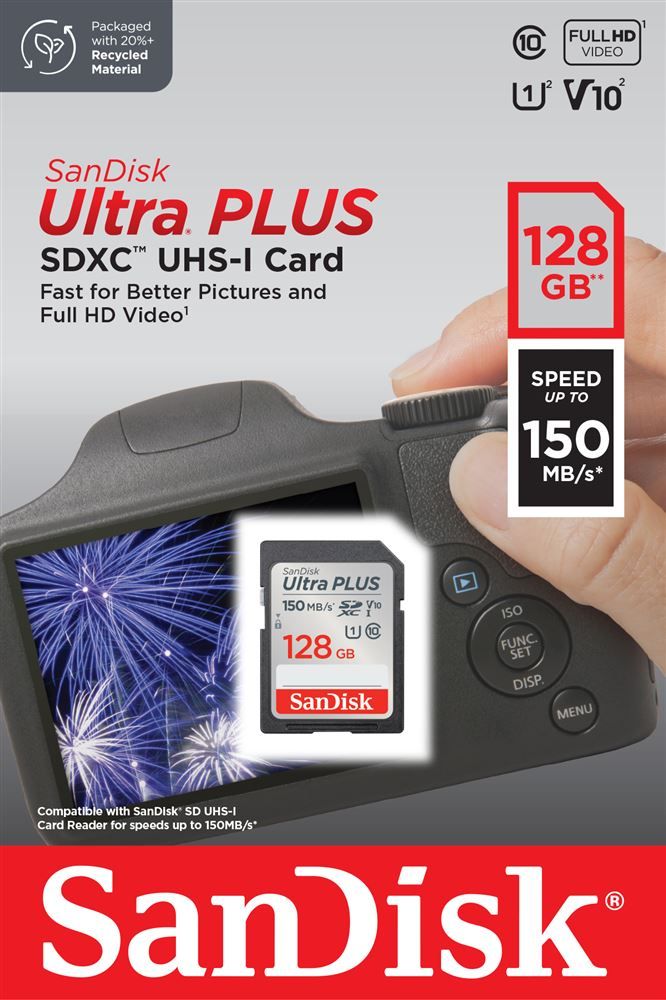 Sandisk Ultra Plus 128GB SDXC Memory Card (150MB/s)