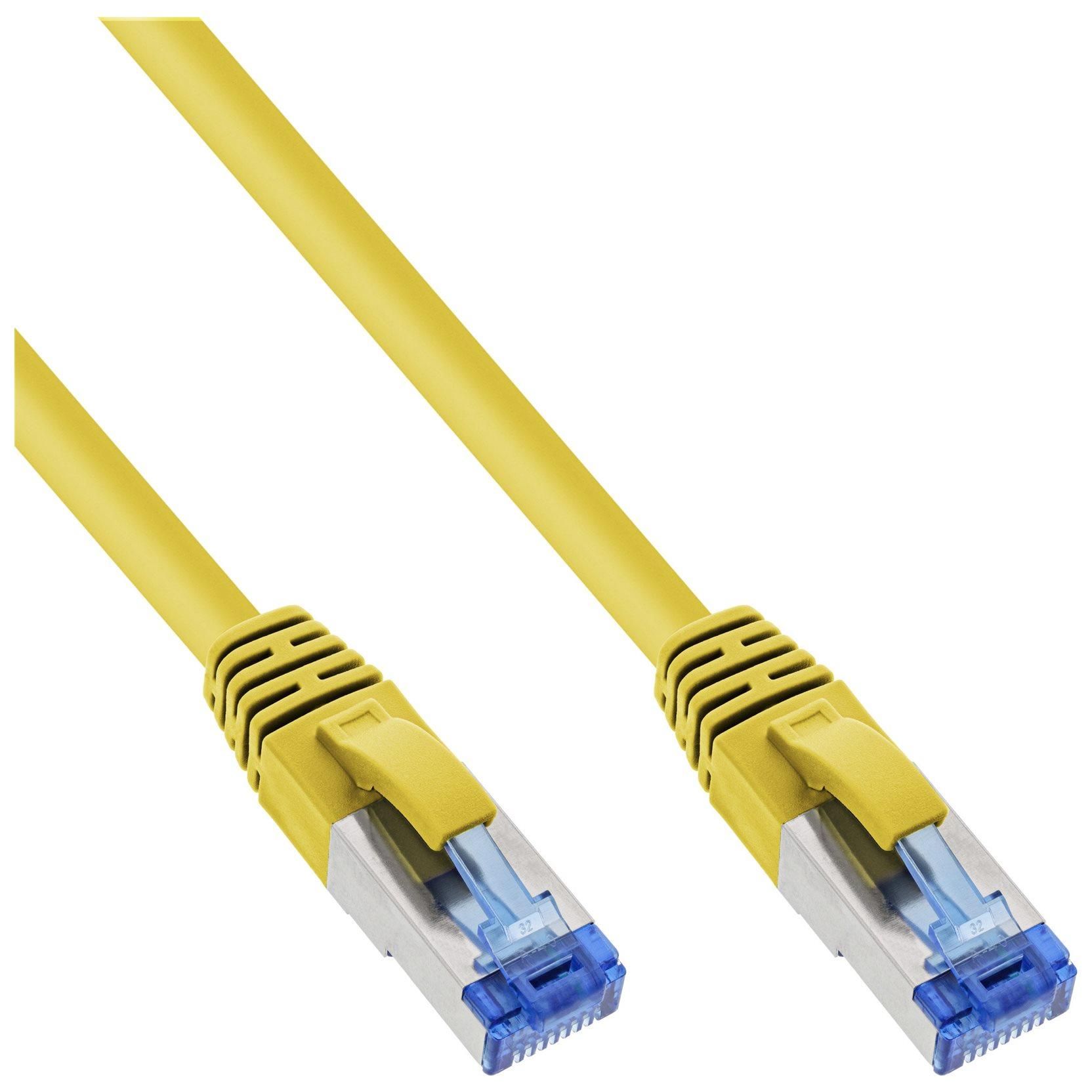 INTOS ELECTRONIC CAT 6a Shielded Twisted Pair Cable - 5m, RJ-45 (M) to RJ-45 (M), Halogen Free, Yellow
