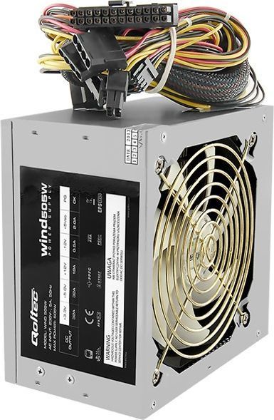 Qoltec 505W ATX Power Supply (505W WIND) - Grey