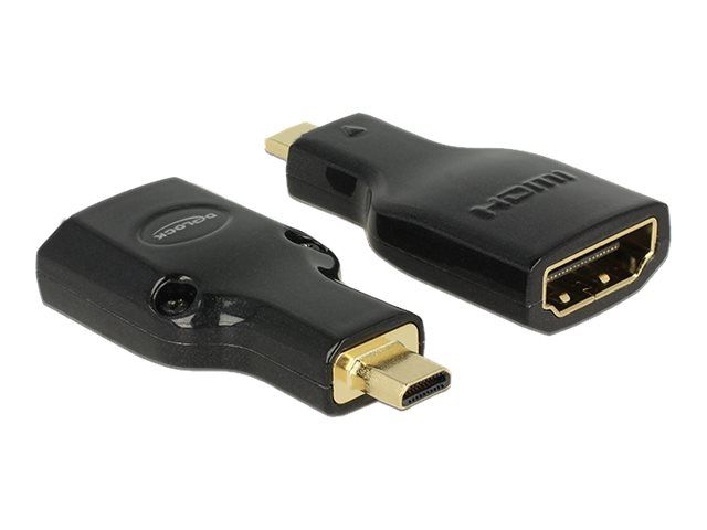 Delock HDMI Adapter - Micro HDMI Type D Male to HDMI Female - Black - 4K Support