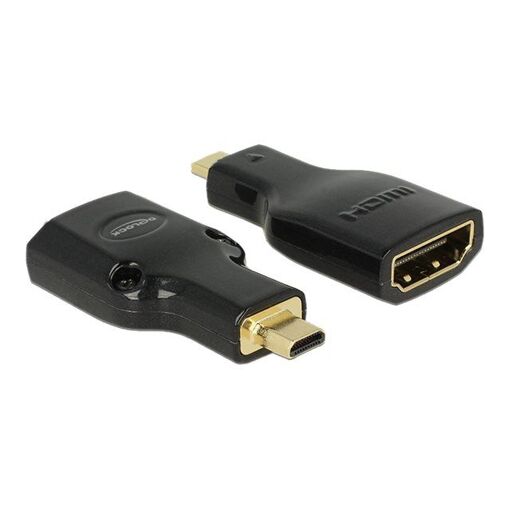 Delock HDMI Adapter - Micro HDMI Type D Male to HDMI Female - Black - 4K Support