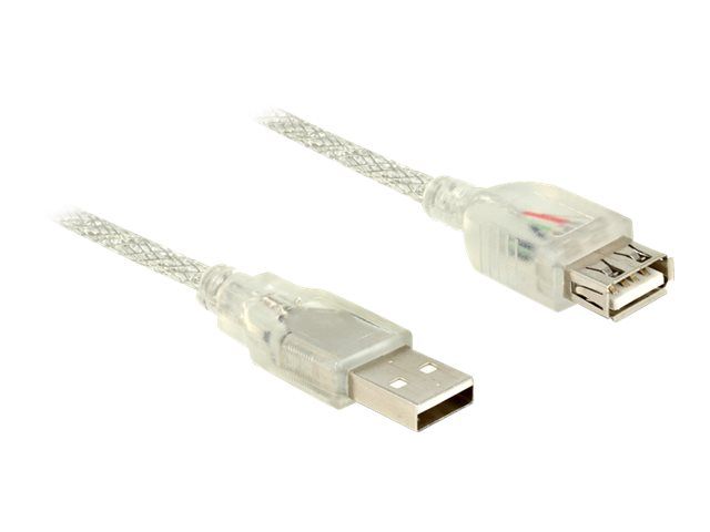 Delock USB Cable Extension - 2m, Transparent