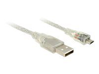 Cable USB Delock - Micro-USB Tipo B (M) a USB (M) - 1,5 m - Transparente