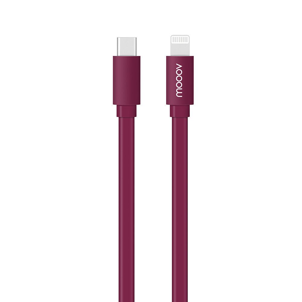 Mooov MFI / USB-C Flat Cable - 1m, Magenta