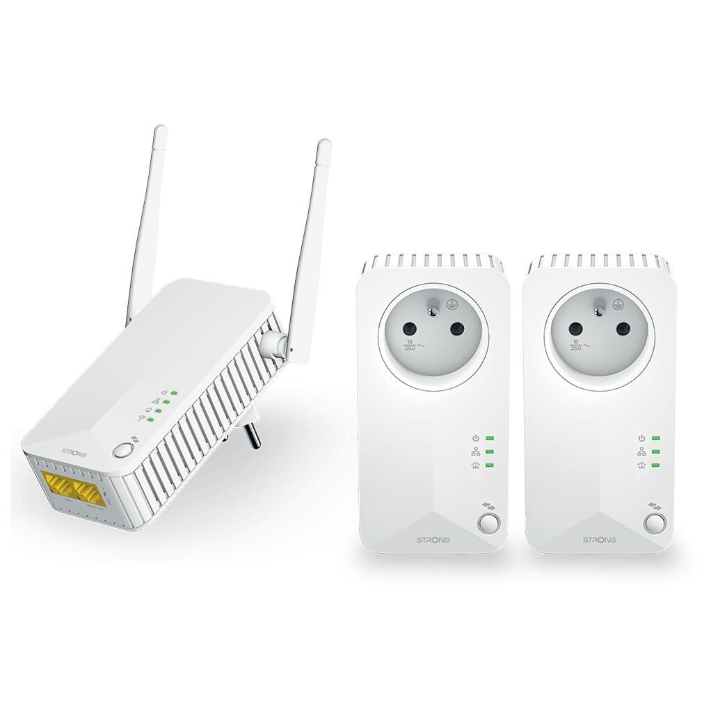 Strong Powerline WiFi 600 Triple Pack V2 (600 Mbps Ethernet/LAN, White, 3-Pack)