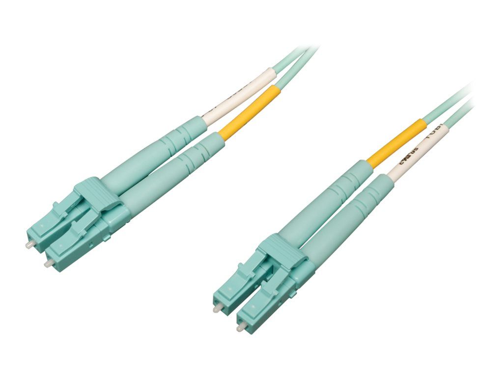 Eaton Tripp Lite 10Gb/40Gb/100Gb Duplex Multimode Fiber Patch Cable, LC/LC, Aqua, 10M (32.8 ft.)