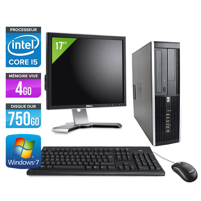 HP Elite 8300 SFF + 17-inch Display - Intel Core i5-3470 / 3.20 GHz - 4GB RAM - 750GB HDD - DVDRW - Gigabit Ethernet - Windows 7 Professional