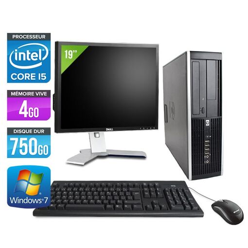 PC de escritorio HP Elite 8300 SFF + Monitor de 19'' - Intel Core i5-3470 / 3,20 GHz - 4 GB RAM - 750 GB HDD - DVDRW - Ethernet Gigabit - Windows 7 Profesional