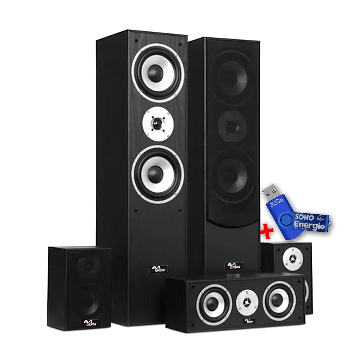Ensemble de haut-parleurs Evidence Acoustics EA850-BK 5.1 Cinéma Maison - 850W