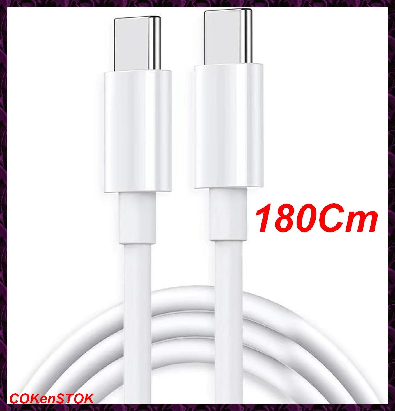 Câble USB-C vers USB-C Samsung de 180 cm, 60 W/100 W, Blanc