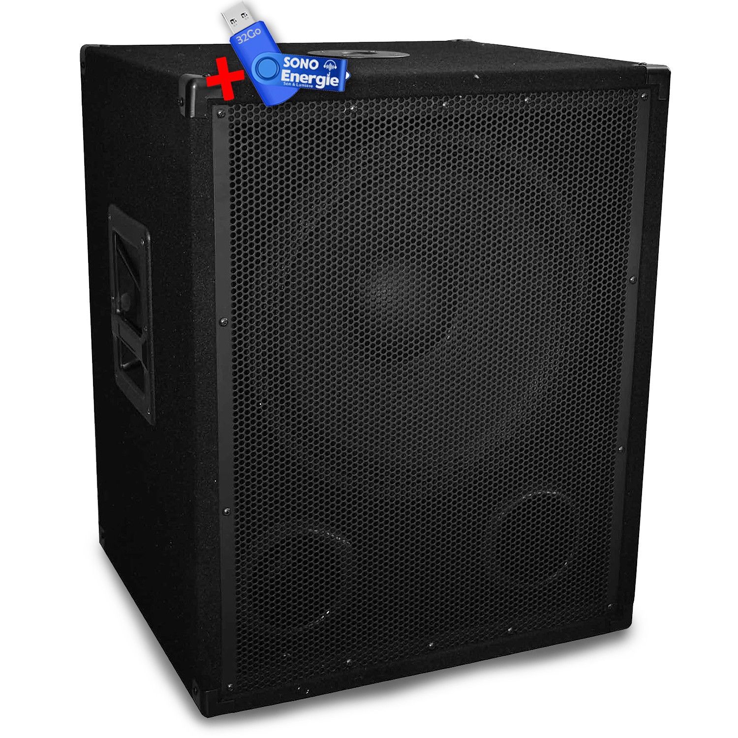 BM Sonic Professional Passive Subwoofer 15"/38cm - 600W with Speakon/RCA and Banana Plug Inputs + USB 32GB Key