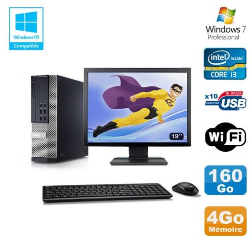PC Dell Optiplex 790 SFF - Procesador Intel Core i3-2120, 4GB de RAM, 160GB HDD, Pantalla de 19 pulgadas