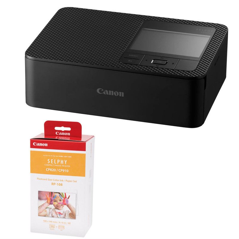 Canon SELPHY CP1500 Printer Black + 2-Year Warranty + RP108