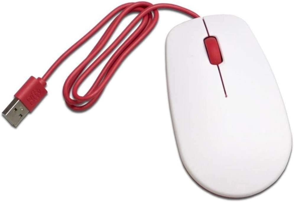 Ratón oficial de Raspberry Pi Blanco y Rojo inalámbrico