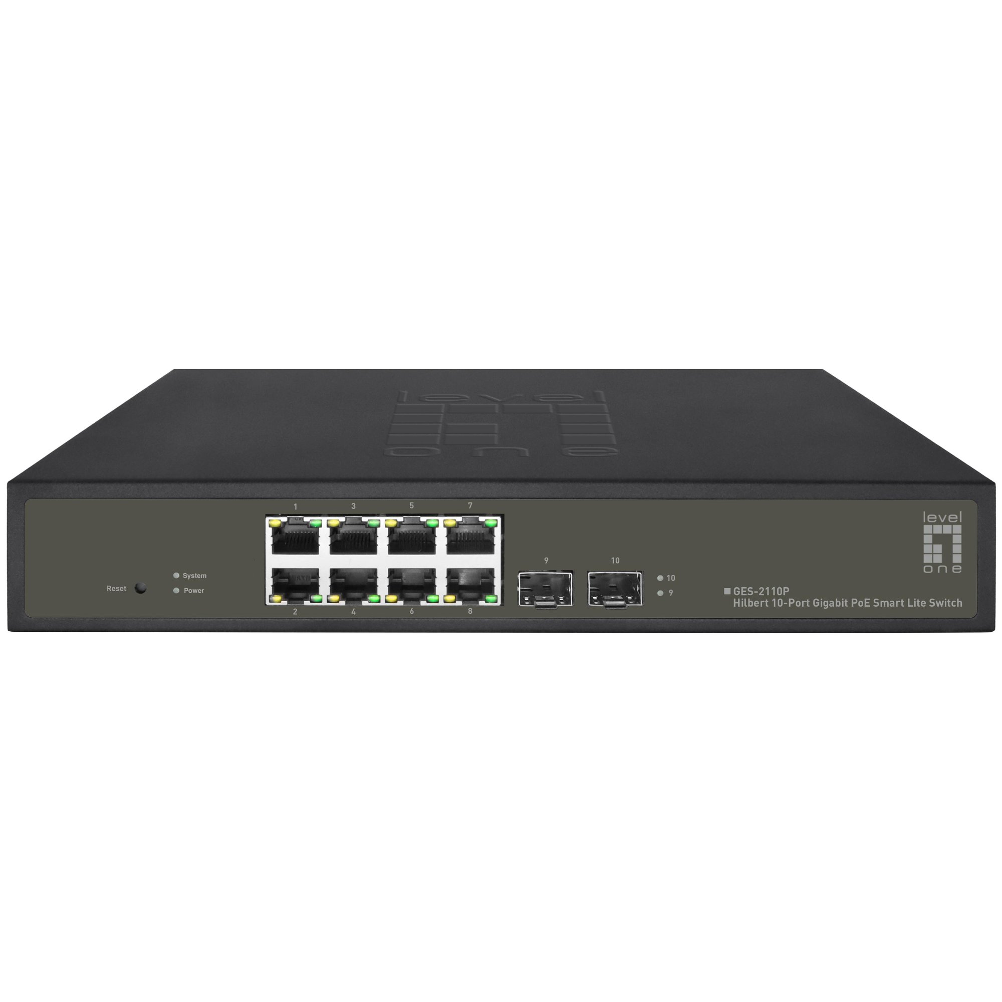 LevelOne GES-2110P 8-Port Gigabit Ethernet Managed Switch, PoE, Black