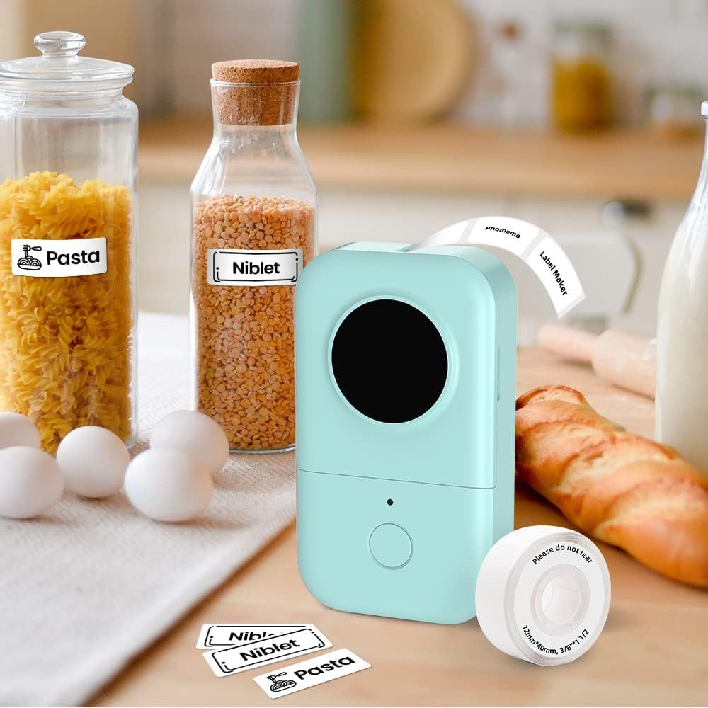 UniversalHouse D30 Bluetooth Label Printer - Portable Adhesive Labeler with Multiple Templates for Smartphone Use, Ideal for Office and Home