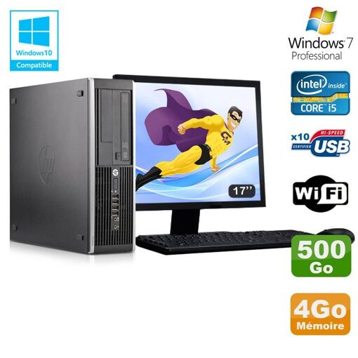 PC HP Elite 8300 SFF - Intel Core i5, 4GB RAM, 500GB HDD, Grabadora de DVD, WiFi, Windows 7 Pro