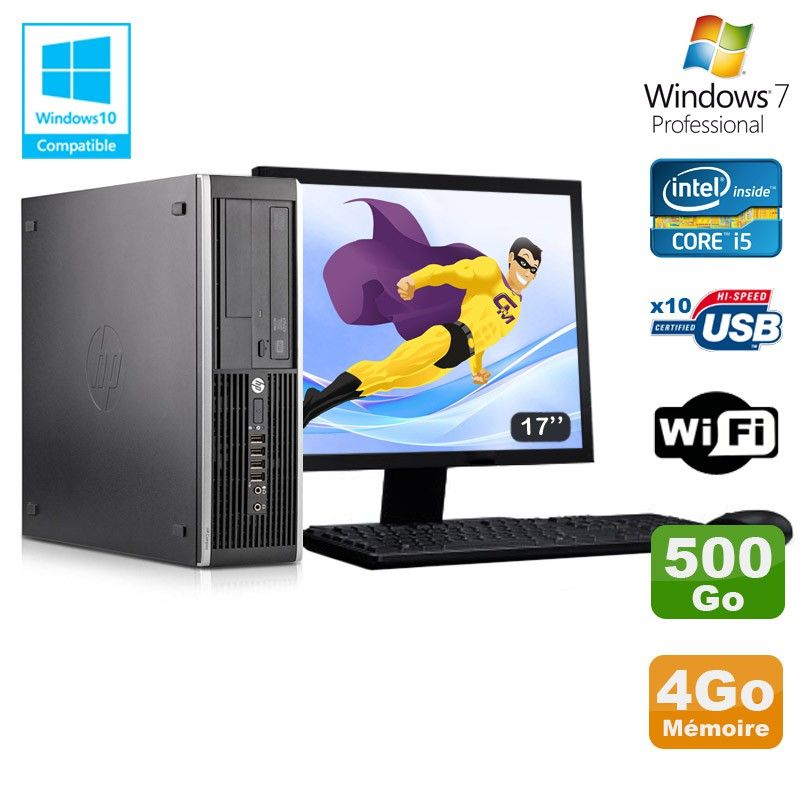HP Elite 8300 SFF PC - Core i5, 4GB RAM, 500GB HDD, DVD Burner, WiFi, Windows 7 Pro