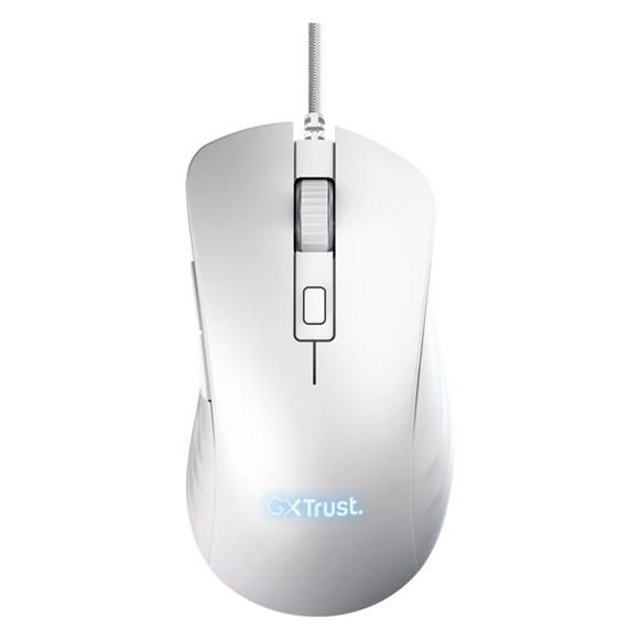 Trust GXT 924W YBAR+ Gaming Mouse - Right-Handed - Optical - 6 Buttons - Wired - USB - White