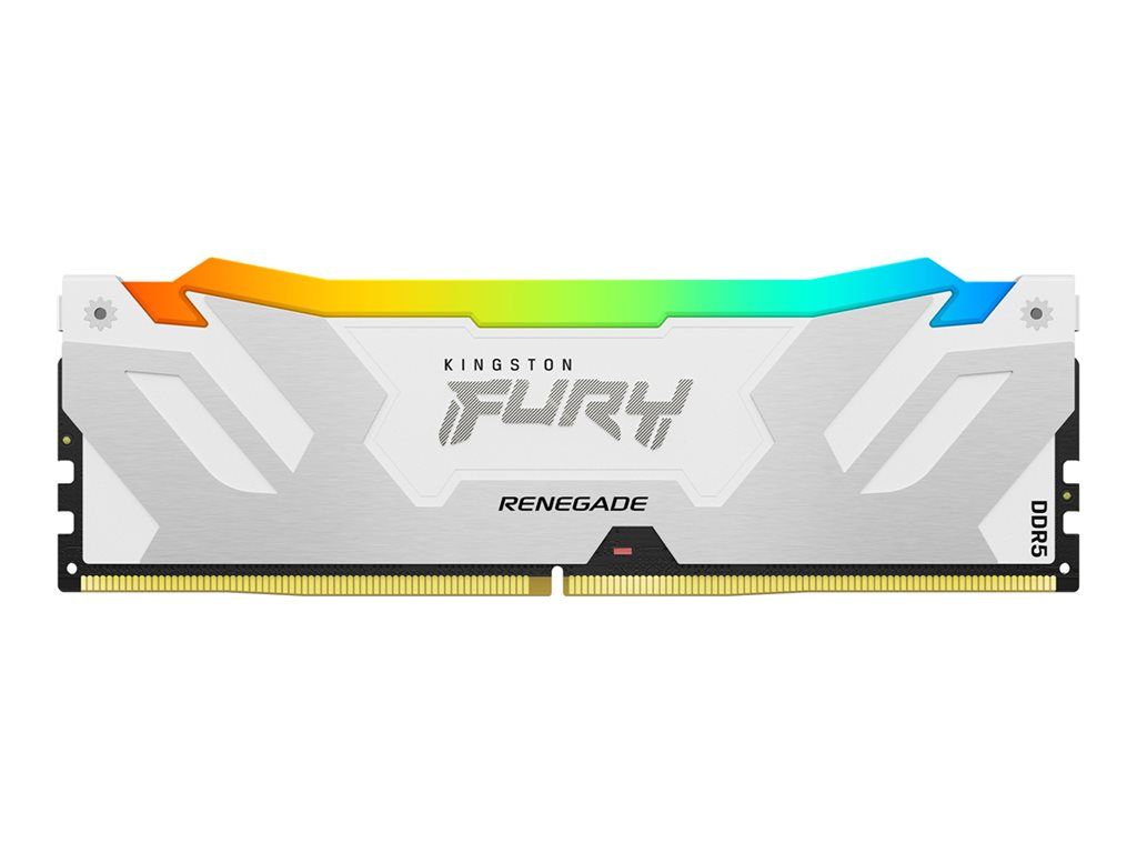 Kingston FURY Renegade RGB DDR5 32GB (1x32GB) 288-pin DIMM 6400MT/s PC5-51200 CL32 1.1V No Buffer On-Die ECC White/Silver