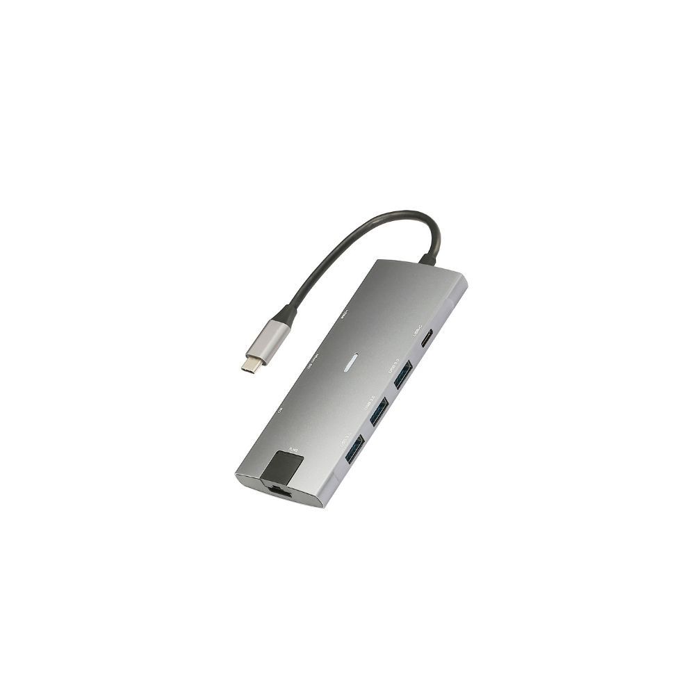 USB-C Hub for Macbook & PC - 8 Ports (USB x 3 + HDMI 4K@30Hz + RJ45 1000Mbit/s + USB-C 60W Charging + SD/Micro SD Card Reader)