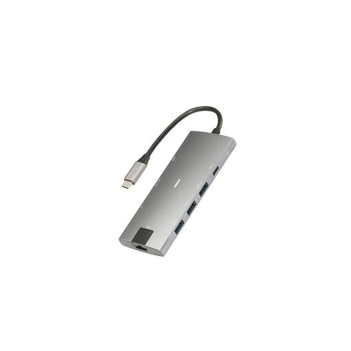 USB-C Hub for Macbook & PC - 8 Ports (USB x 3 + HDMI 4K@30Hz + RJ45 1000Mbit/s + USB-C 60W Charging + SD/Micro SD Card Reader)