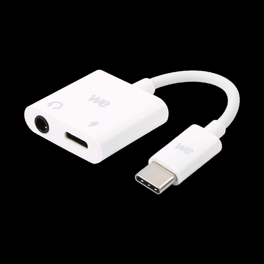 WE USB-C to USB-C and 3.5mm Female Audio Adapter, 2-in-1 Charging and Audio for USB-C Devices