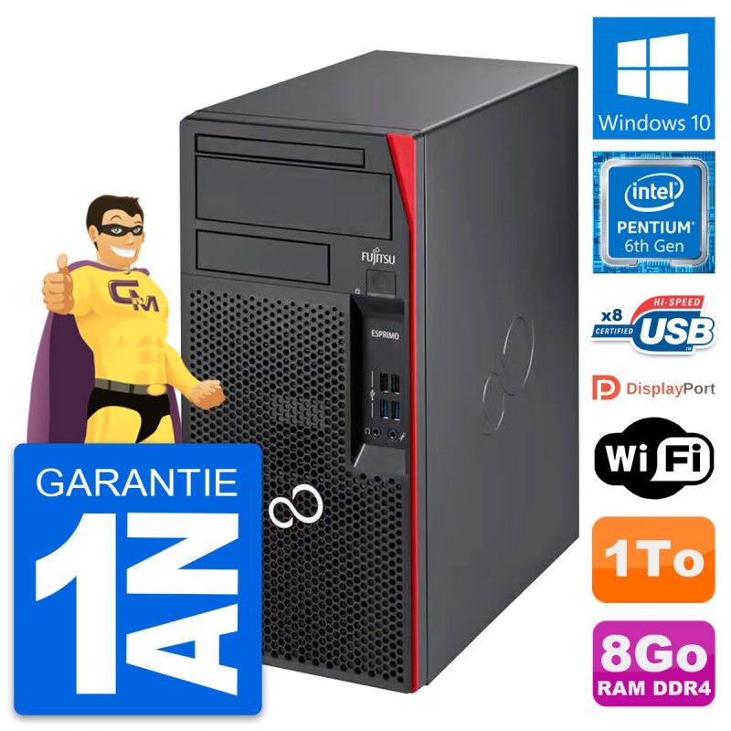 Fujitsu Esprimo P557 MT Desktop PC - Intel Pentium G4400, 8GB RAM, 1TB HDD, Windows 10, WiFi
