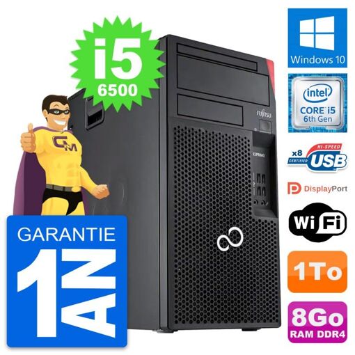 PC de escritorio Fujitsu Esprimo P557 MT - Procesador Intel i5-6500, 8GB de RAM, 1TB HDD, Windows 10, WiFi