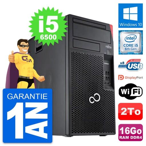Fujitsu Esprimo P557 MT - Procesador Intel Core i5-6500, 16GB de RAM, 2TB HDD, Windows 10, WiFi