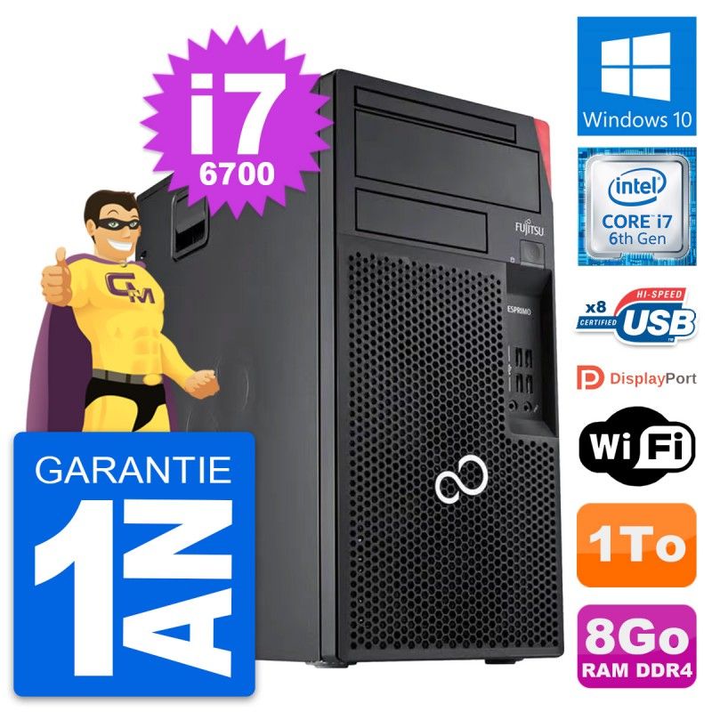 Fujitsu Esprimo P557 MT Desktop PC - Intel i7-6700, 8GB RAM, 1TB HDD, Windows 10, WiFi