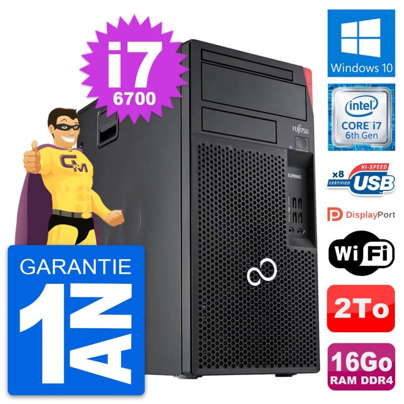 Fujitsu Esprimo P557 MT - Core i7-6700, 16GB RAM, 2TB HDD, Windows 10, WiFi