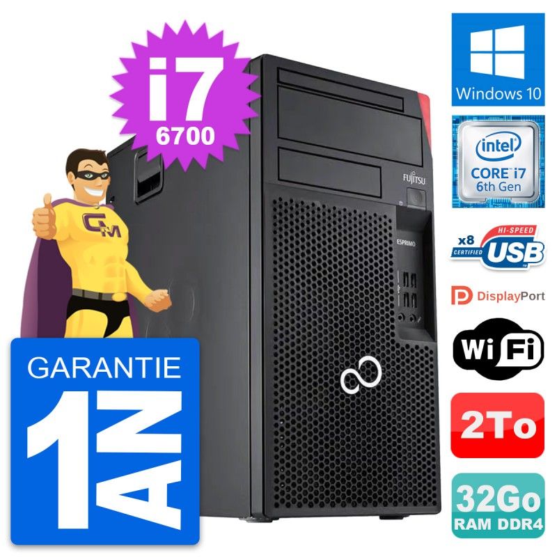 Fujitsu Esprimo P557 MT - Core i7-6700, 32GB RAM, 2TB HDD, Windows 10, WiFi