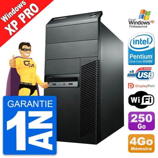 PC de escritorio Lenovo ThinkCentre M92p - Procesador Intel G2020, 4GB de RAM, disco duro de 250GB, Windows XP Profesional