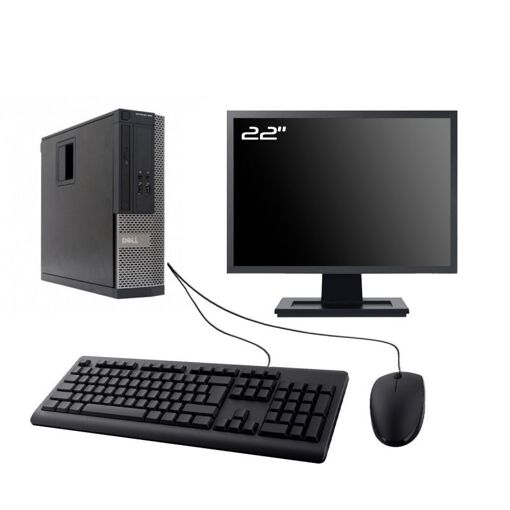 Computadora Dell Optiplex 390 SFF - Pantalla de 22', Intel I3-2100, 8GB de RAM, 480GB SSD, Windows 10