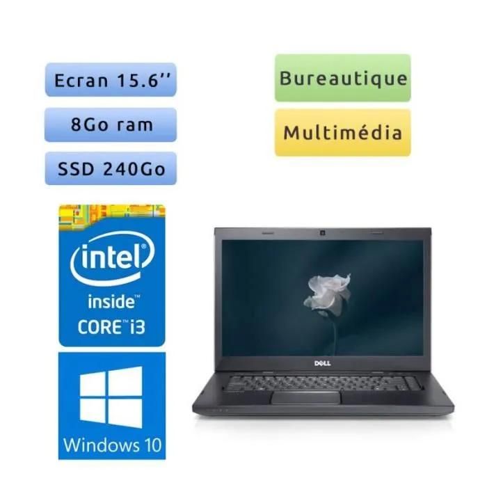 Dell Vostro 3550 - Windows 10 - i3 8GB 240GB SSD - 15.6-inch Laptop PC - Webcam